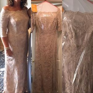 Lauren Ralph Lauren Sequined Floral Lace Gown